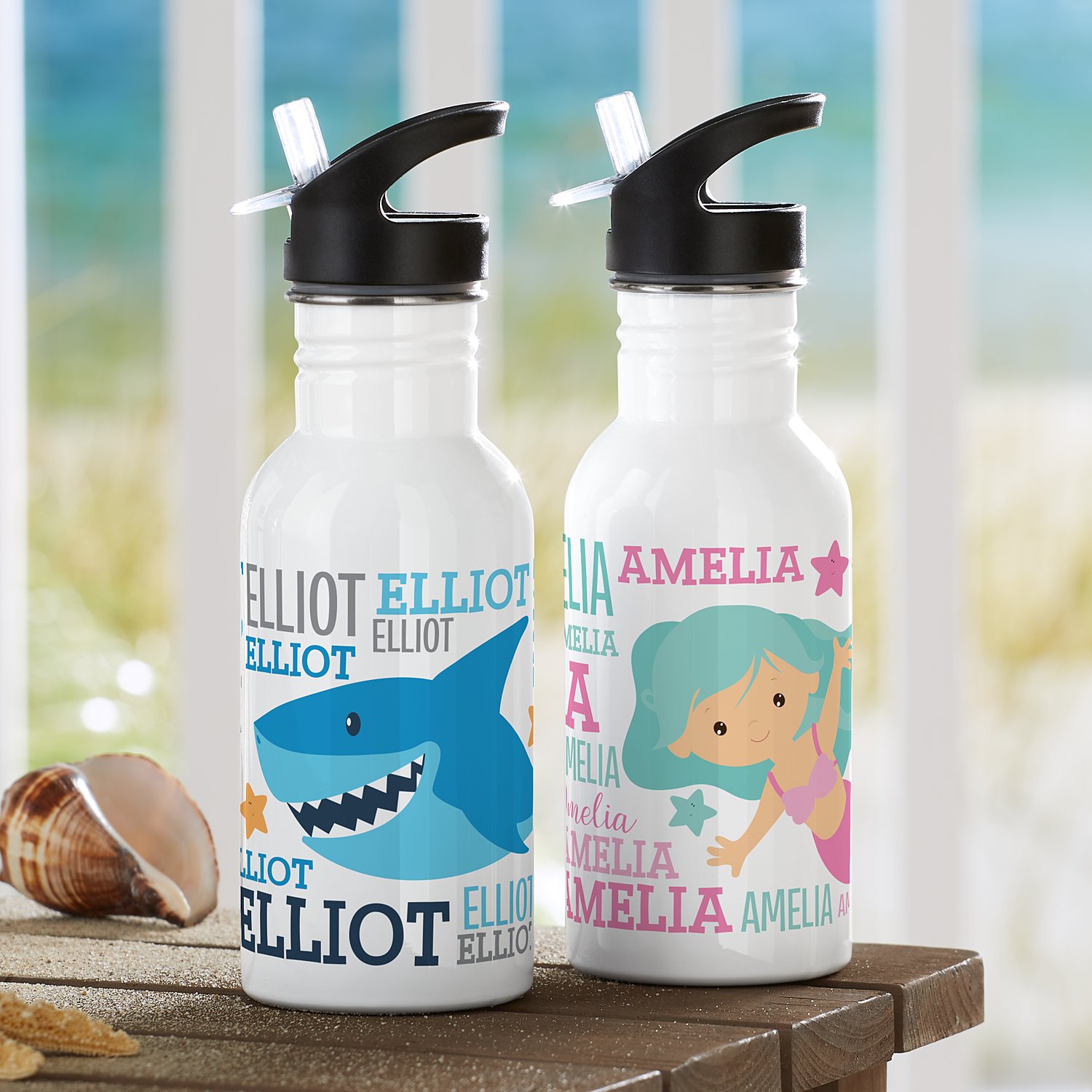 Adorable & Beachy Personalized Water Bottle