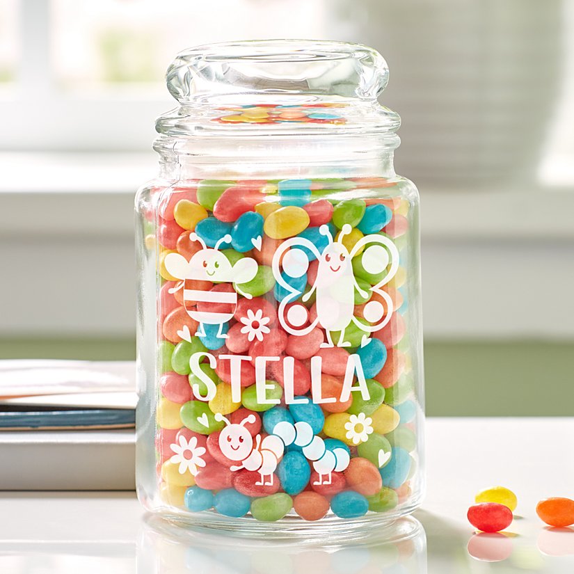 Adorable Insect Personalized Glass Treat Jar