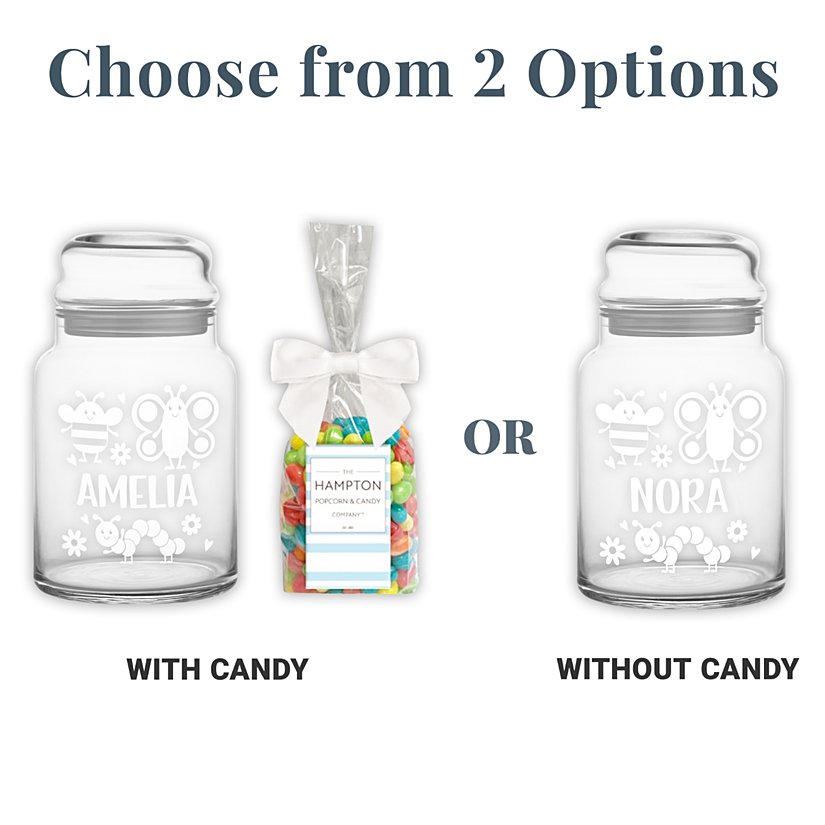 Adorable Insect Personalized Glass Treat Jar