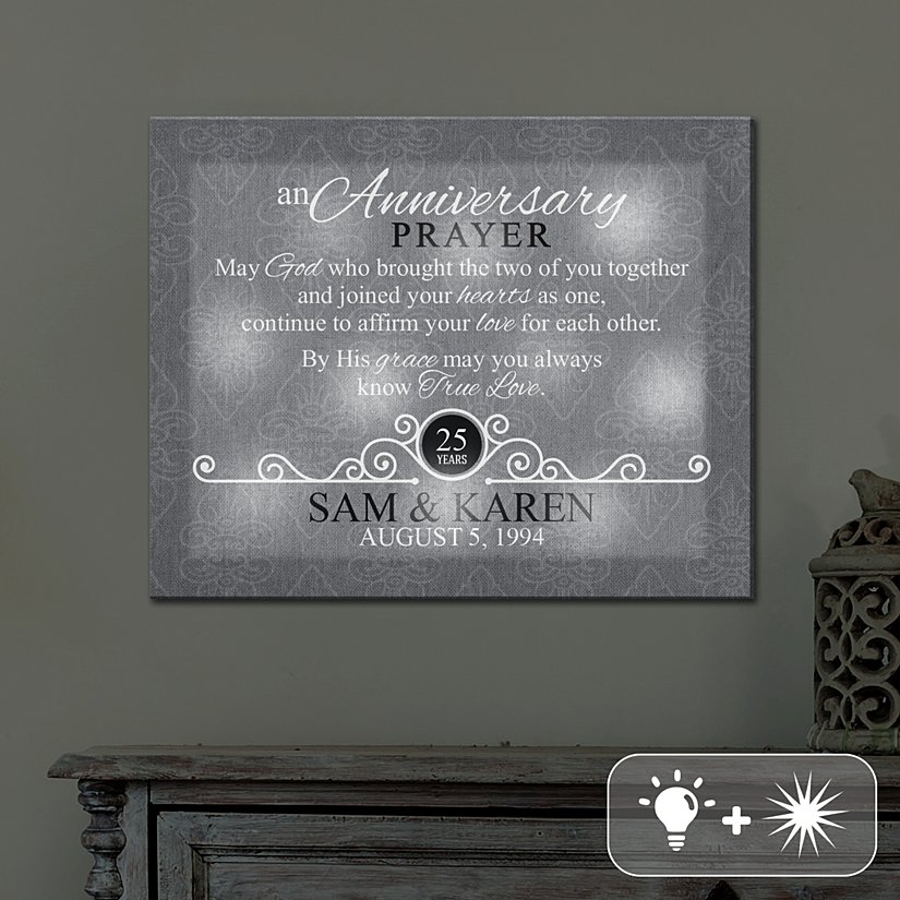 TwinkleBright® LED Anniversary Blessing Personalized Canvas