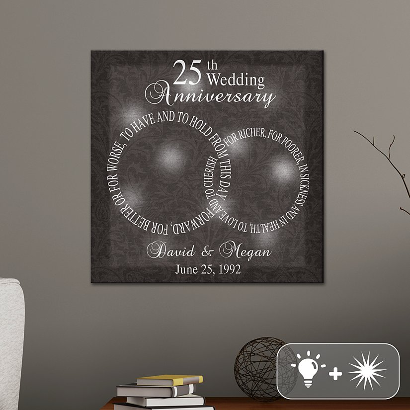 TwinkleBright® LED Love Circles Personalized Anniversary Canvas