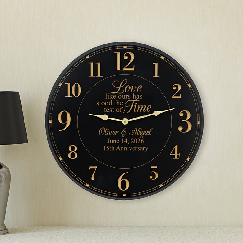 Timeless Love Anniversary Personalized Wall Clock