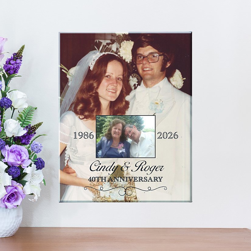 Then & Now Anniversary Personalized Photo Canvas