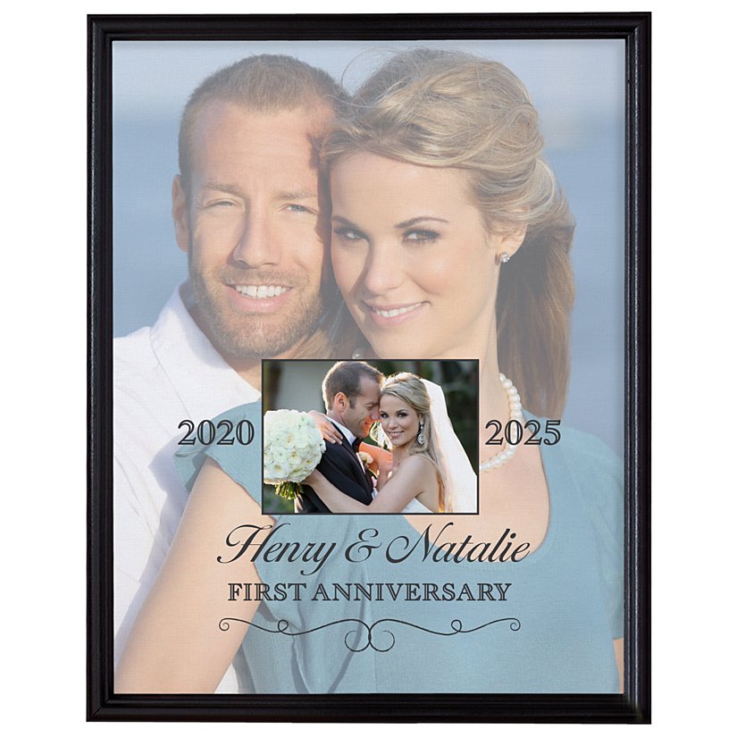 Then & Now Anniversary Personalized Photo Canvas