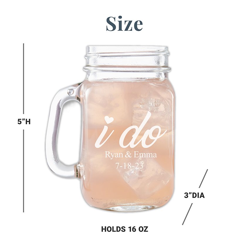 We Do, Us Too Personalized Mason Jars - Set of 2 3 We Do, Us Too Personalized Mason Jars - Set of 2