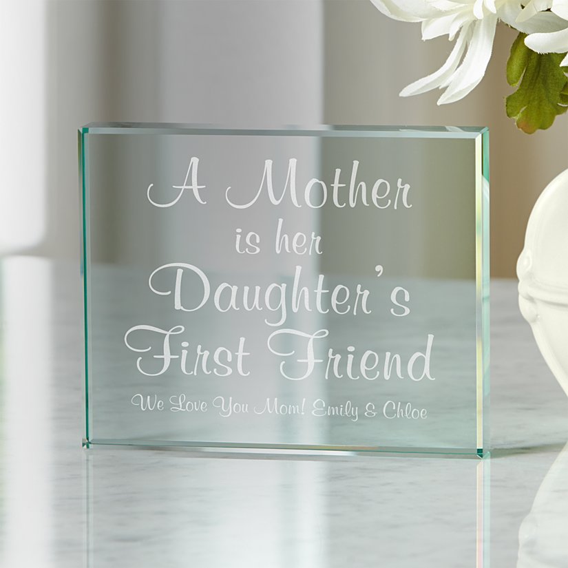 Cherished Memories Glass Block for Personalized Mom