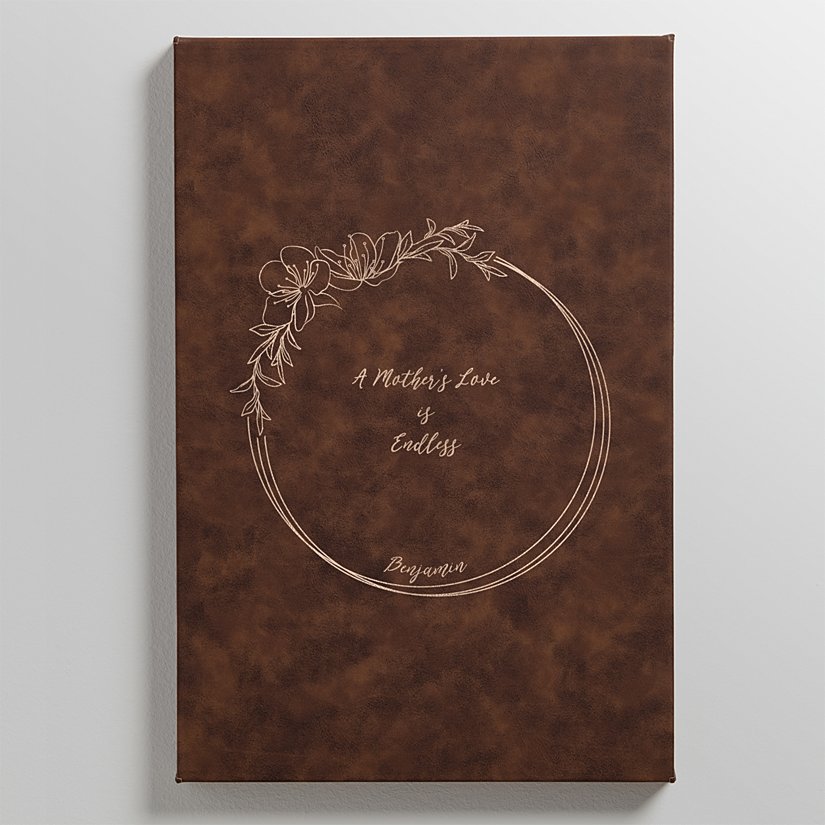 A Mother's Embrace Personalized Leather Wall Art