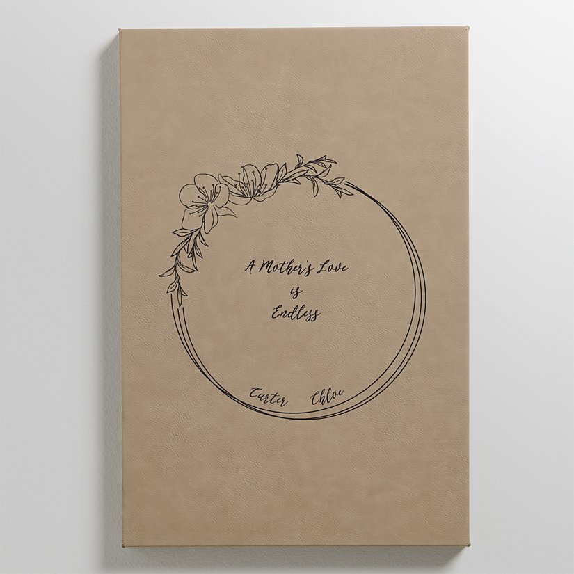 A Mother's Embrace Personalized Leather Wall Art
