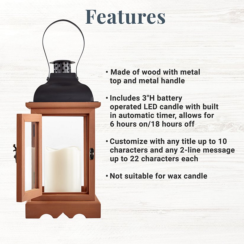 Divine Presence Personalized Wooden Lantern