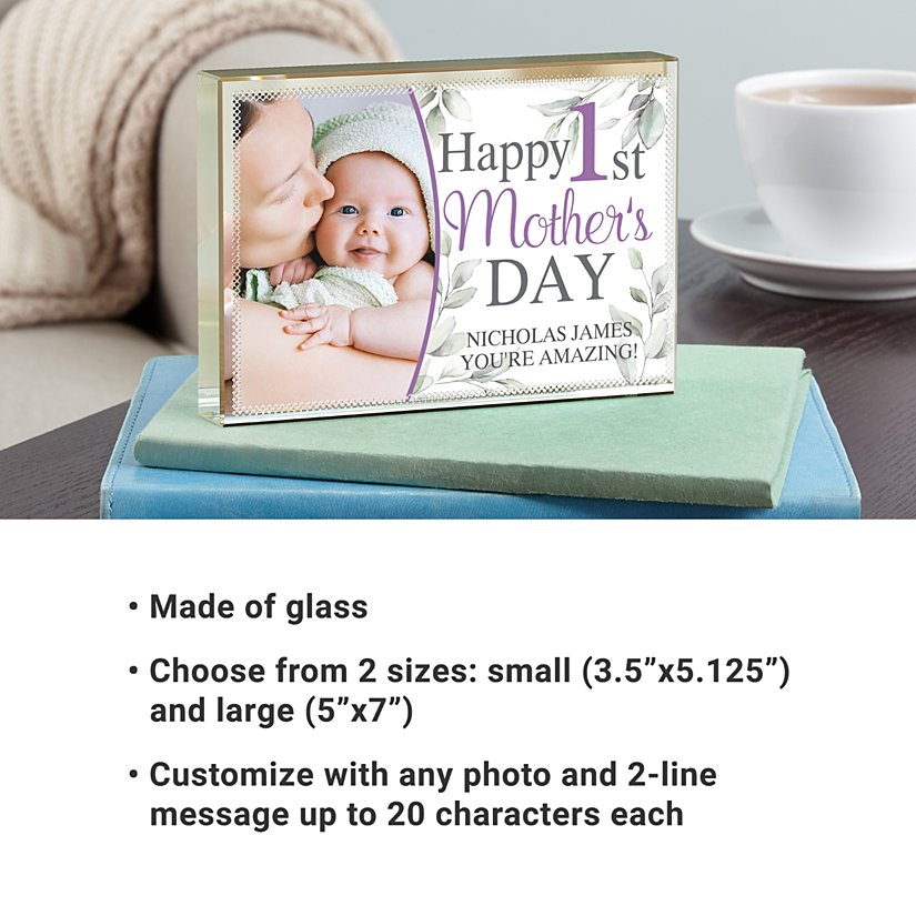 Cherished 1st Mother's Day Personalized Photo Glass Display