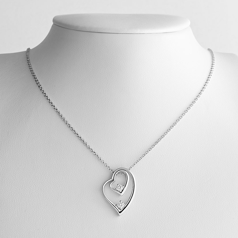 Double Heart Pendant Necklace
