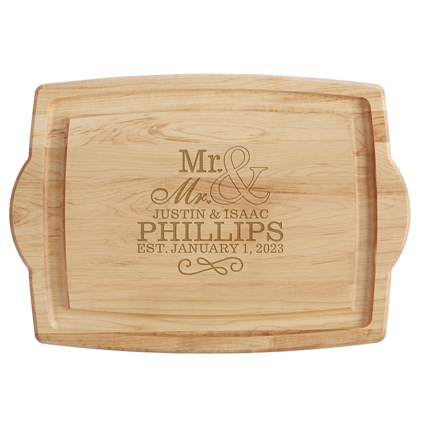 Delighted Duo Maple Wood Personalized Cutting Board
