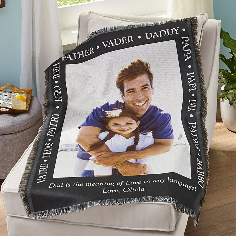 Expressions Of A Father Personalized Photo Blanket