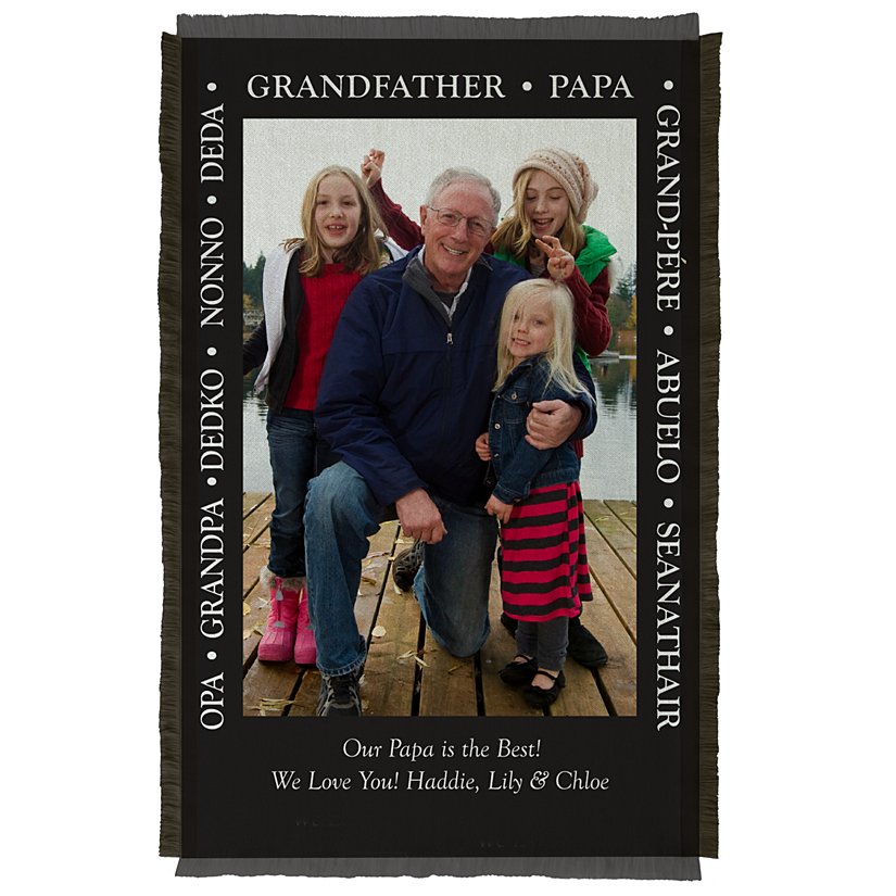 Expressions Of A Father Personalized Photo Blanket