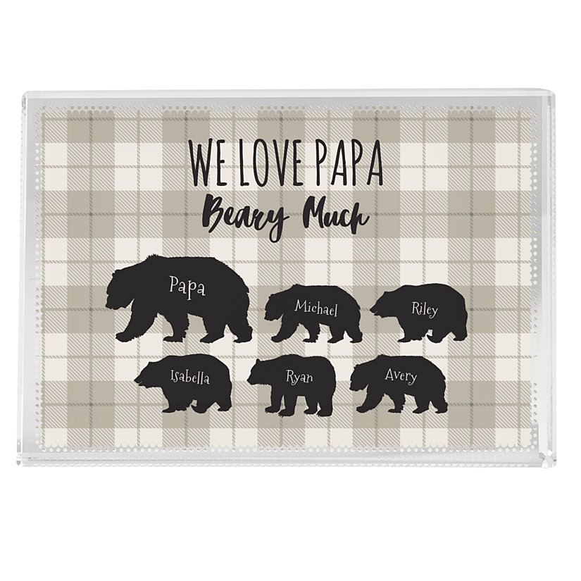 Adore You Beary Much Personalized Glass Block 3 Adore You Beary Much Personalized Glass Block