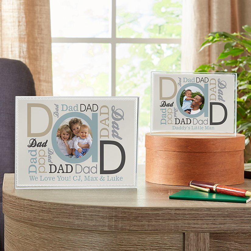 DAD Photo Personalized Keepsake Glass Block