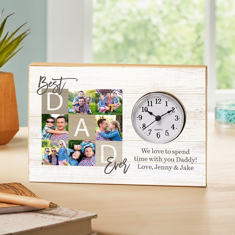 Greatest Dad Ever Personalized Photo Wooden Clock