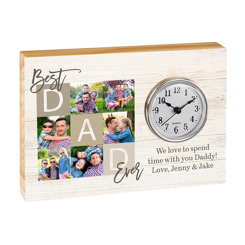 Greatest Dad Ever Personalized Photo Wooden Clock