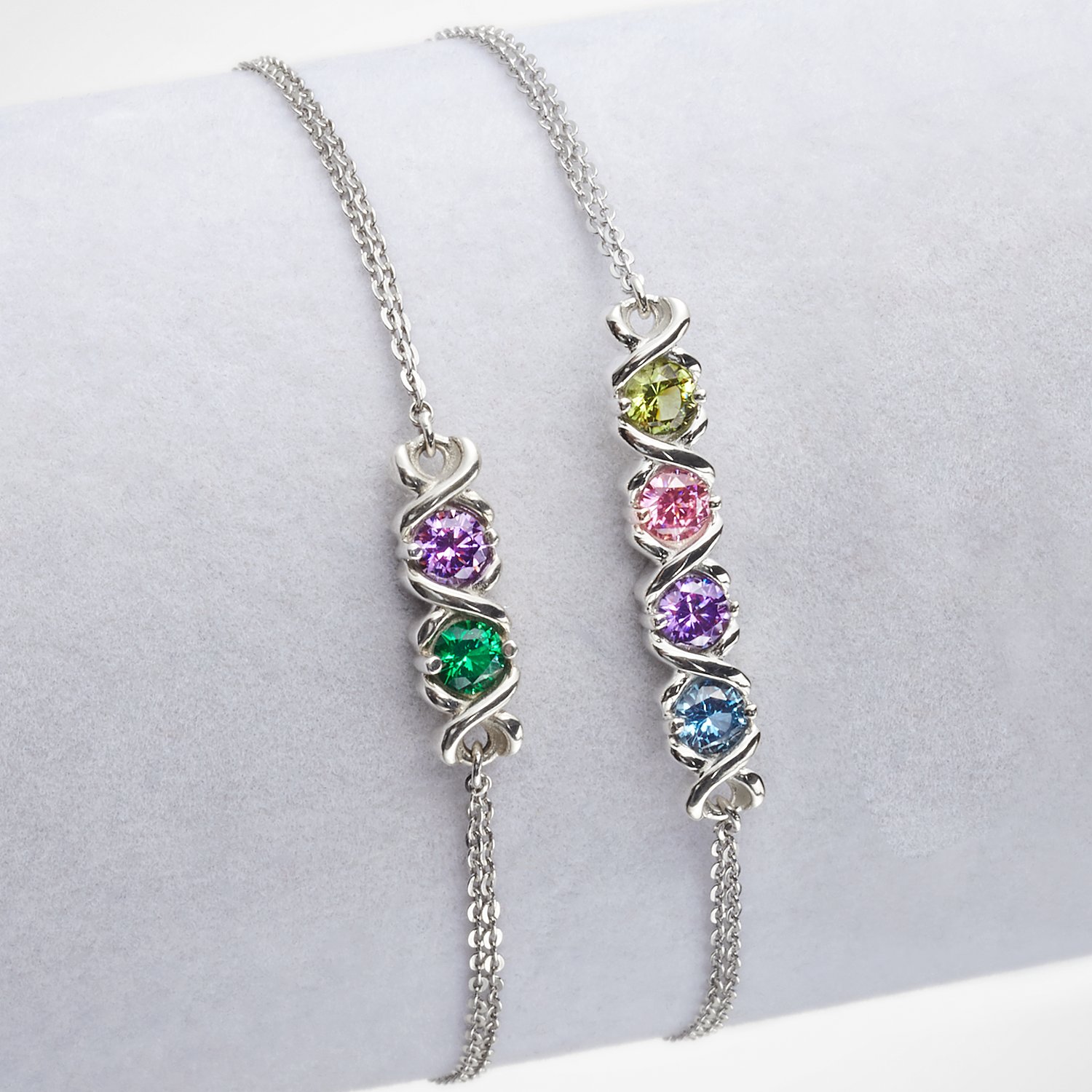 XO Birthstone Personalized Charm Bracelet