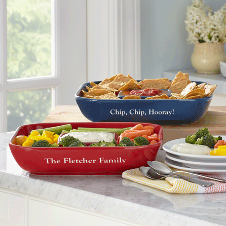 All-In-One Vibrant Personalized Chip & Dip Platter