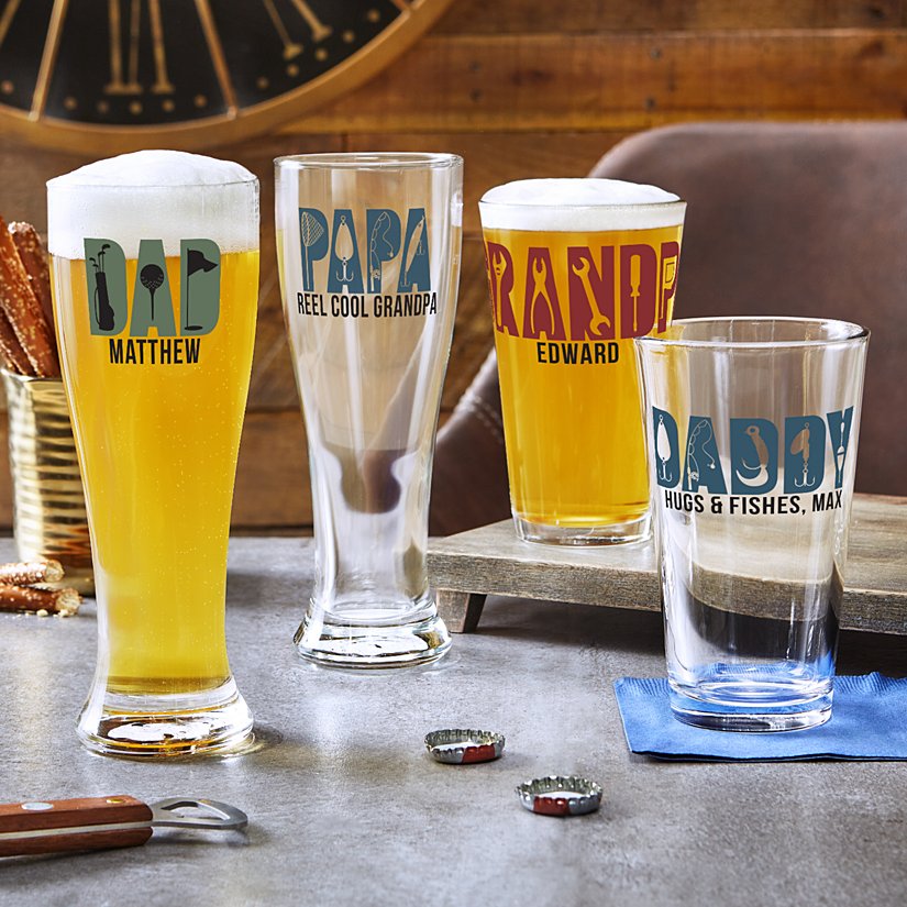 Cherished Hobbies Personalized Typography Glassware