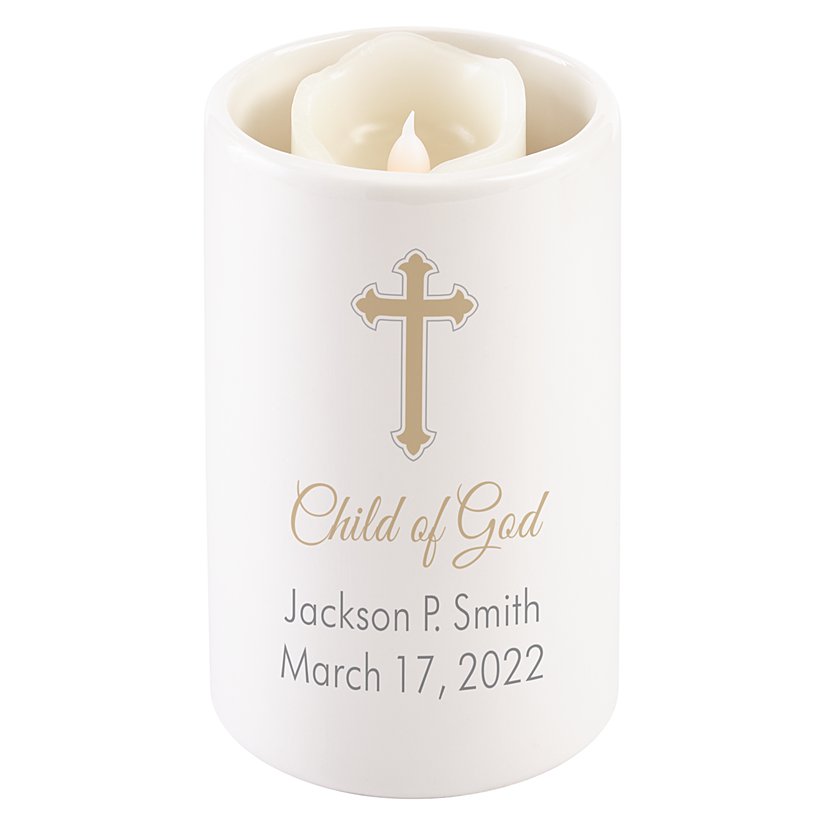 Baptismal Grace Personalized LED Votive
