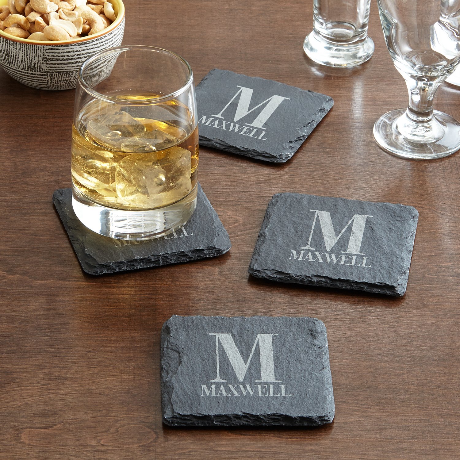 (TEST) Initially Yours Slate Coaster Set