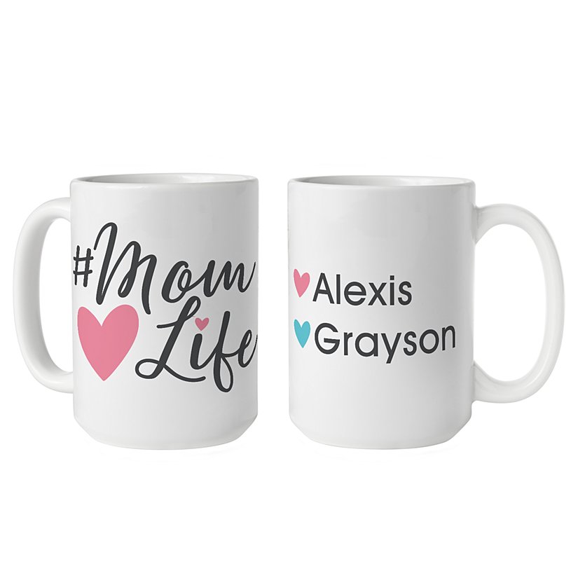 #Mom Life Personalized Ceramic Mug - 15oz
