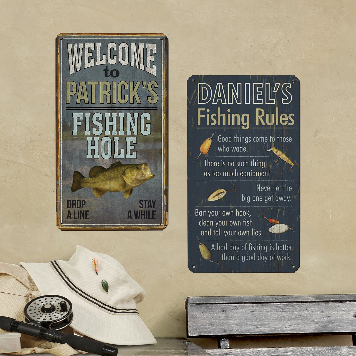 Gone Fishin' Personalized Decorative Metal Signs