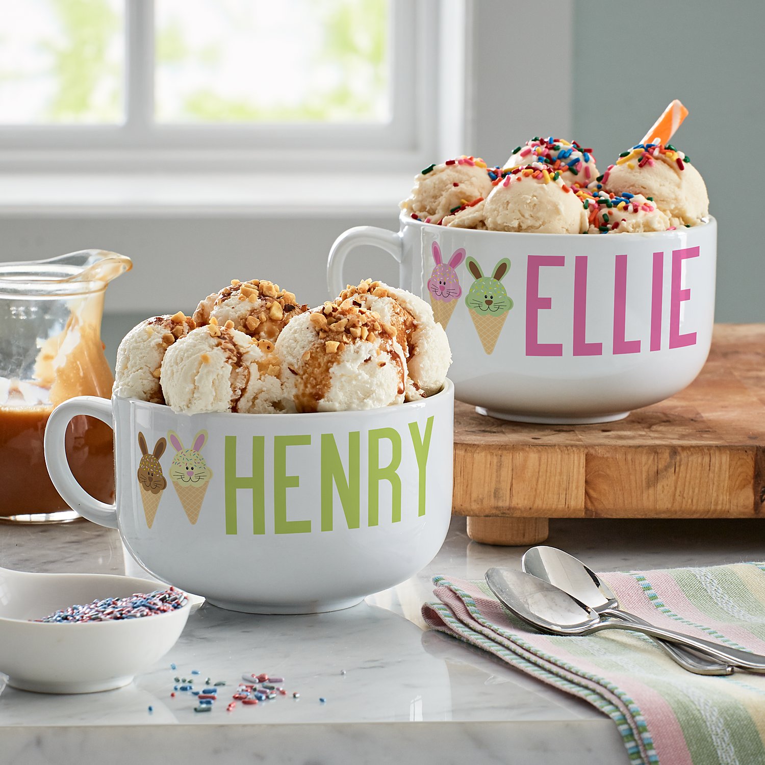 Adorable Bunny Personalized Snack Bowl