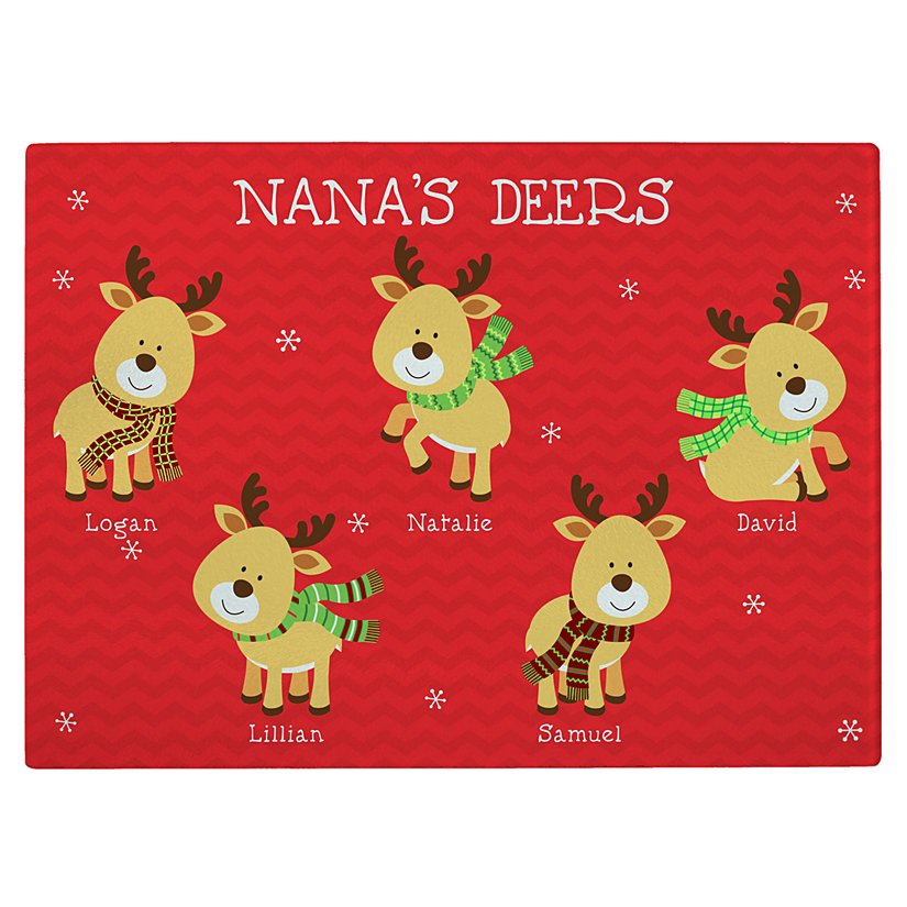 Adorable Fawns Personalized Glass Cutting Board
