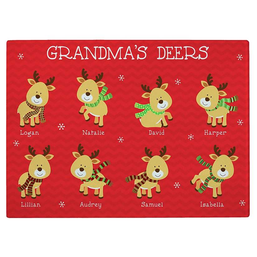 Adorable Fawns Personalized Glass Cutting Board