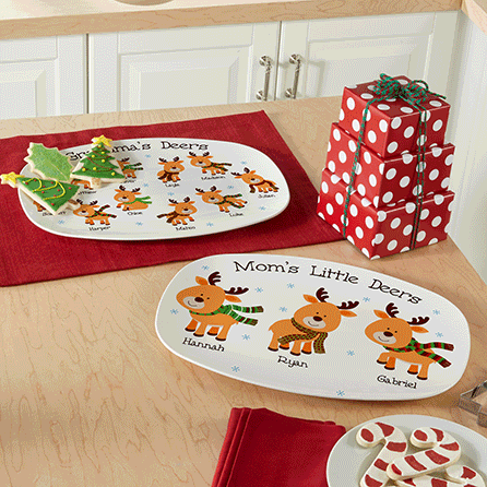 Charming Reindeer Personalized Platter