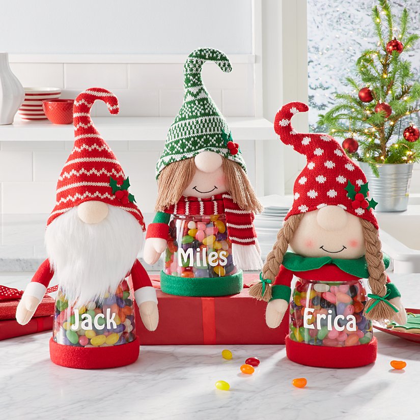 Adorable Gnome Plush Personalized Treat Container