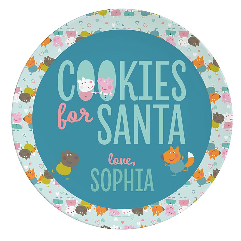 Peppa Pig and Friends Cookies for Santa Personalized Tableware