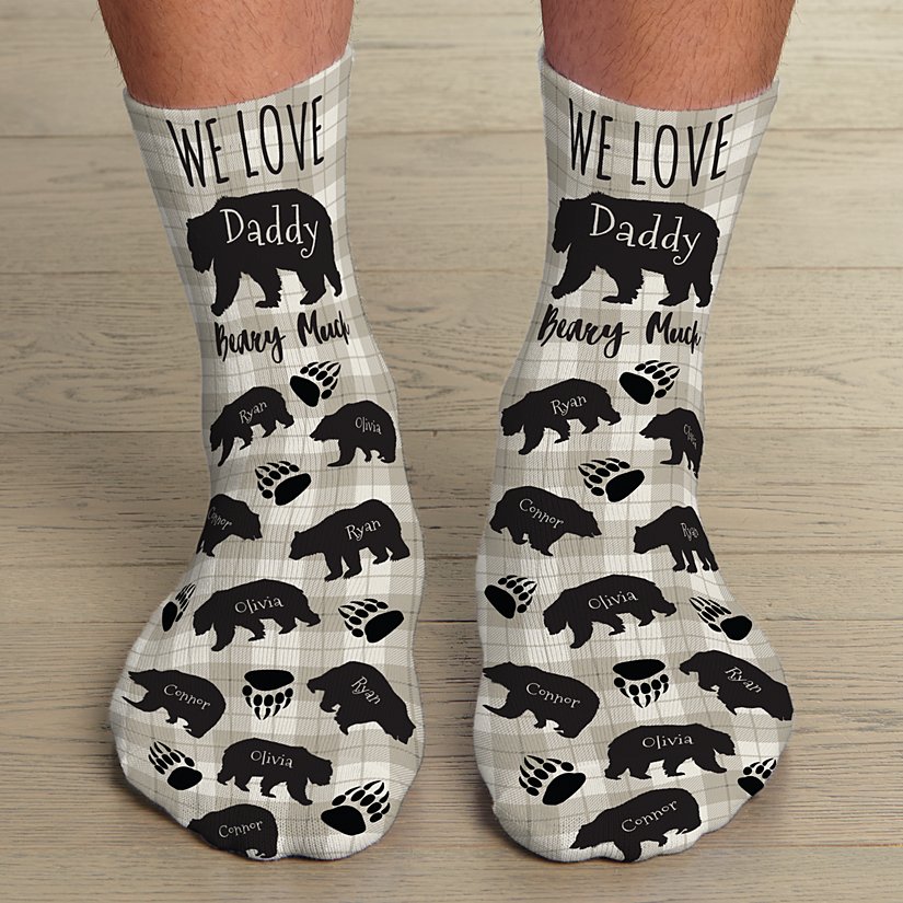 Love You Bear-ly Much Personalized Socks