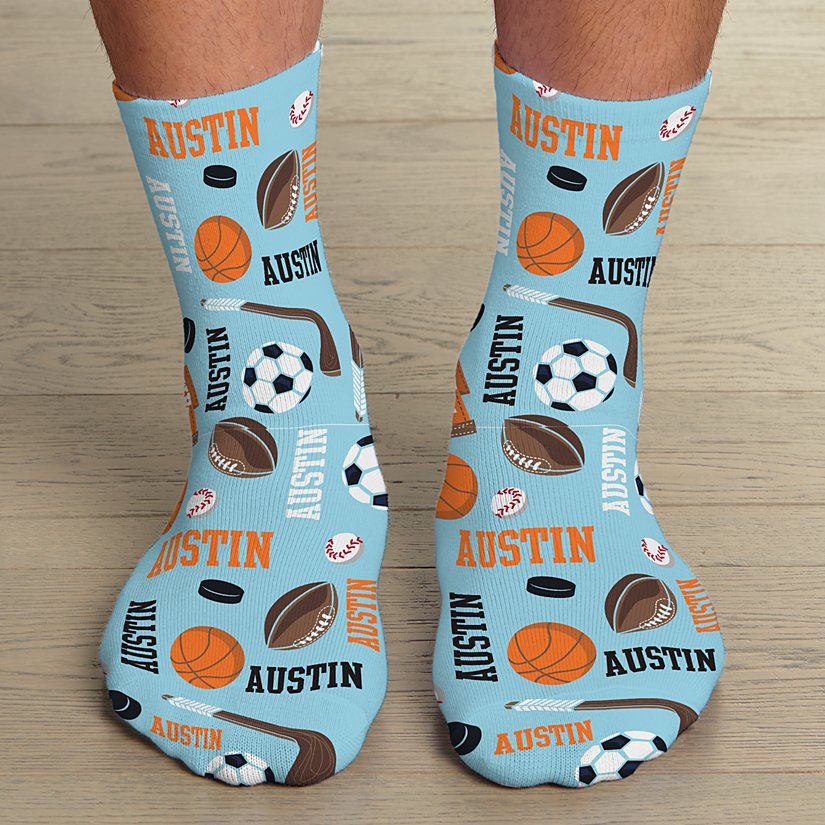 Athletic Game Day Personalized Socks - Large