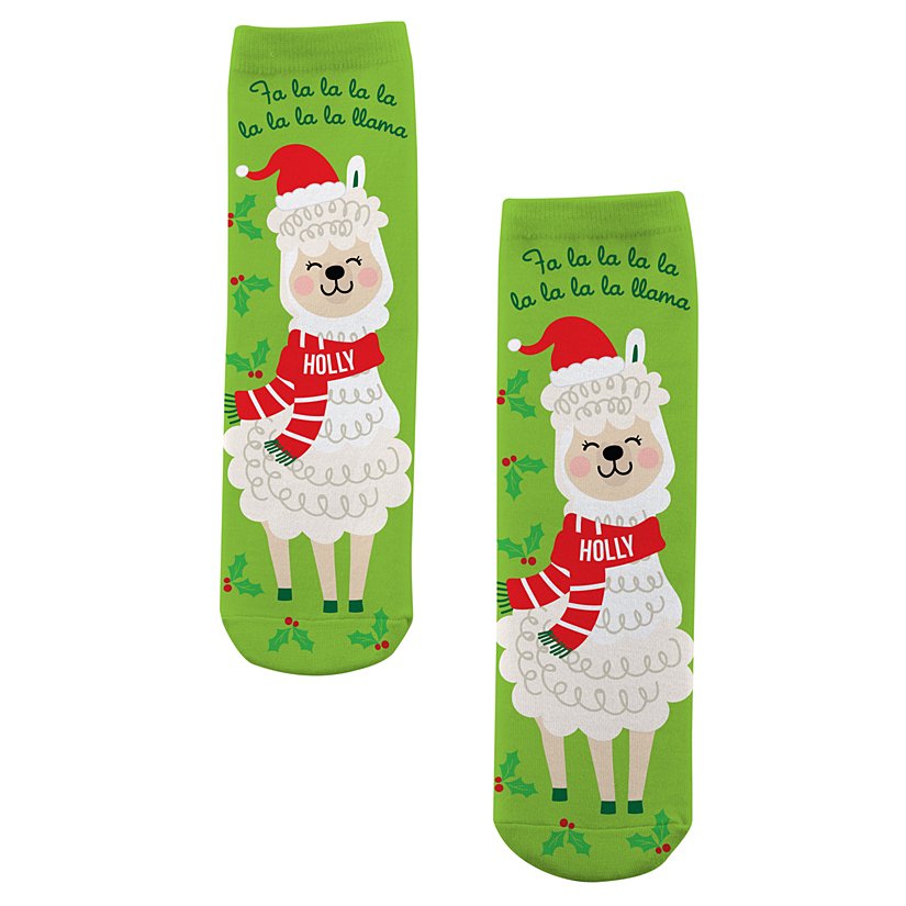 Fa La La Llama Personalized Crew Socks - Large