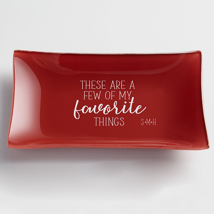 Charming Glass Personalized Trinket Tray