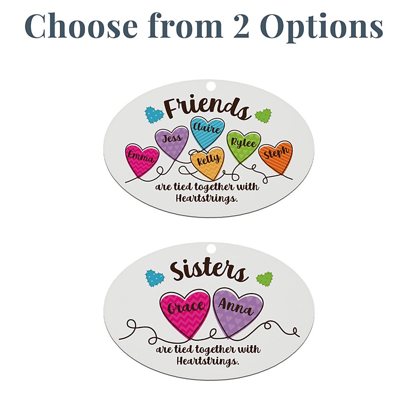 Siblings and Friends Heartfelt Personalized Oval Ornament
