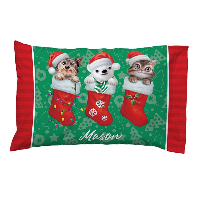 Animal Club International™ Baby Animals in Stocking Pillowcase