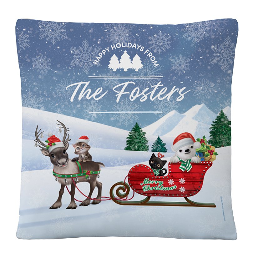 Animal Club International™ Baby Animals Christmas Delivery Throw Pillow