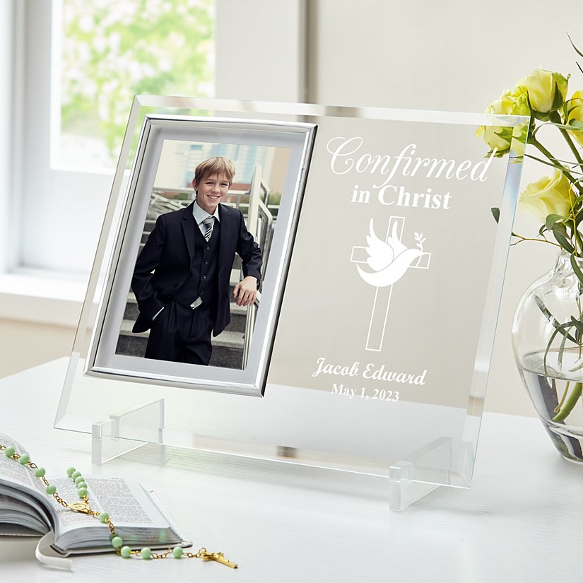 Affirmed in Christ Personalized Glass Photo Frame