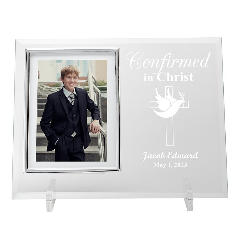 Affirmed in Christ Personalized Glass Photo Frame
