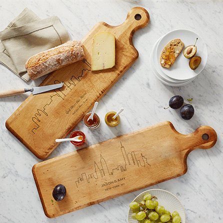 Our City Skyline Personalized Wooden Serving Board