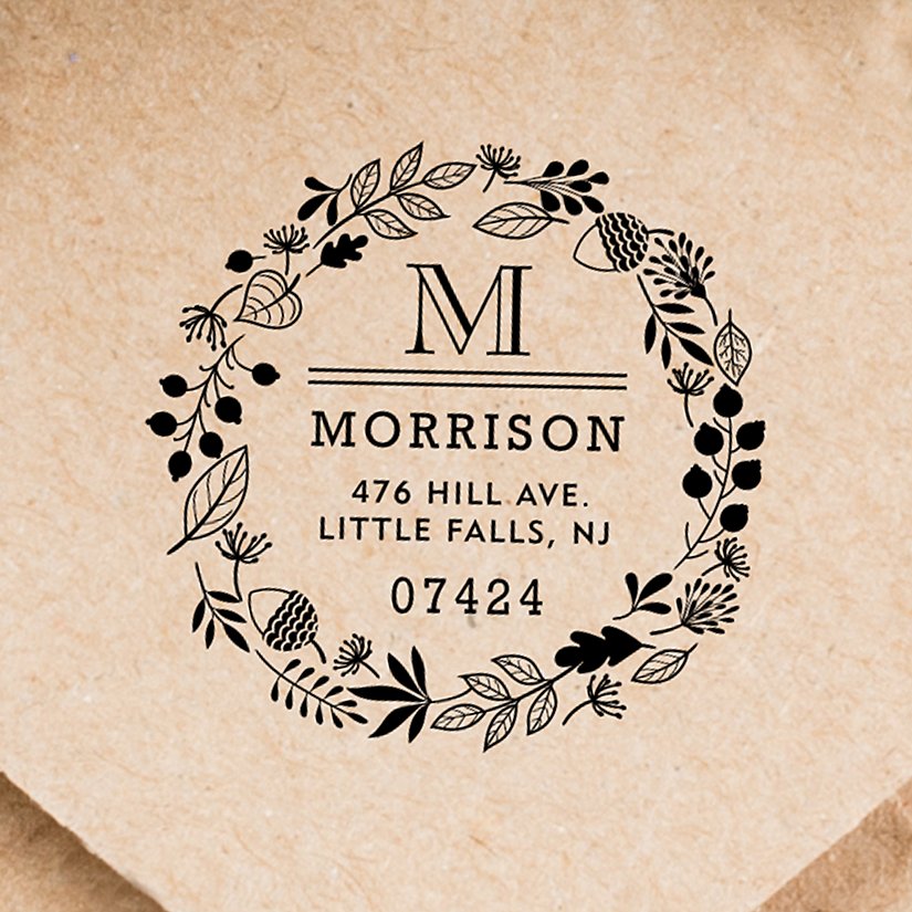 Abundant Wreath Personalized Self-Inking Stamp