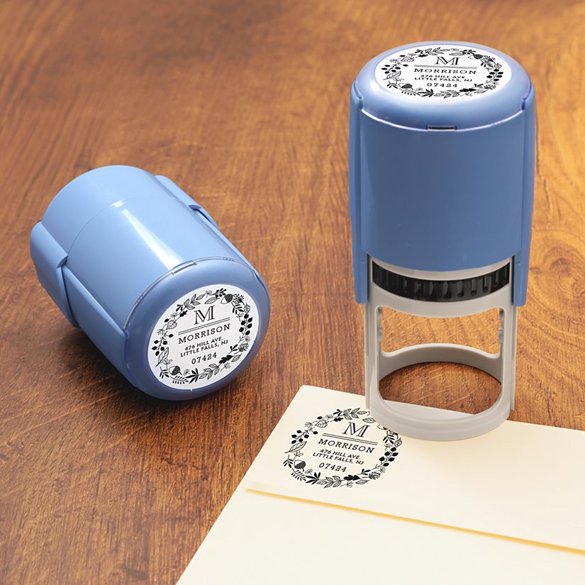 Abundant Wreath Personalized Self-Inking Stamp
