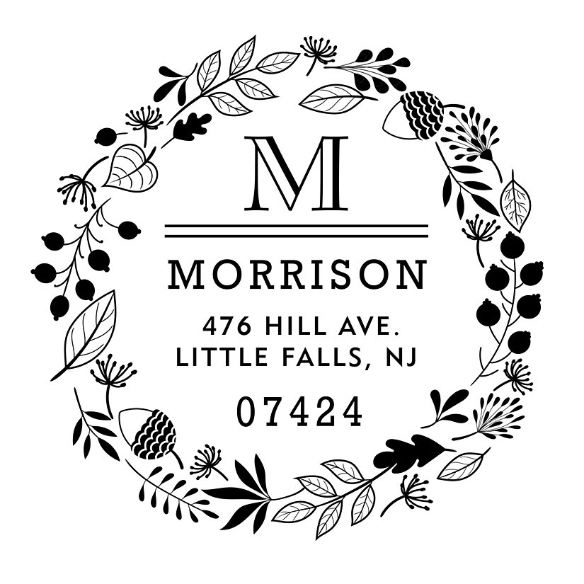 Abundant Wreath Personalized Self-Inking Stamp