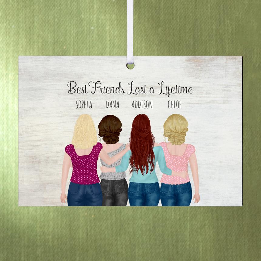 Eternal Friends Customized Rectangular Ornament