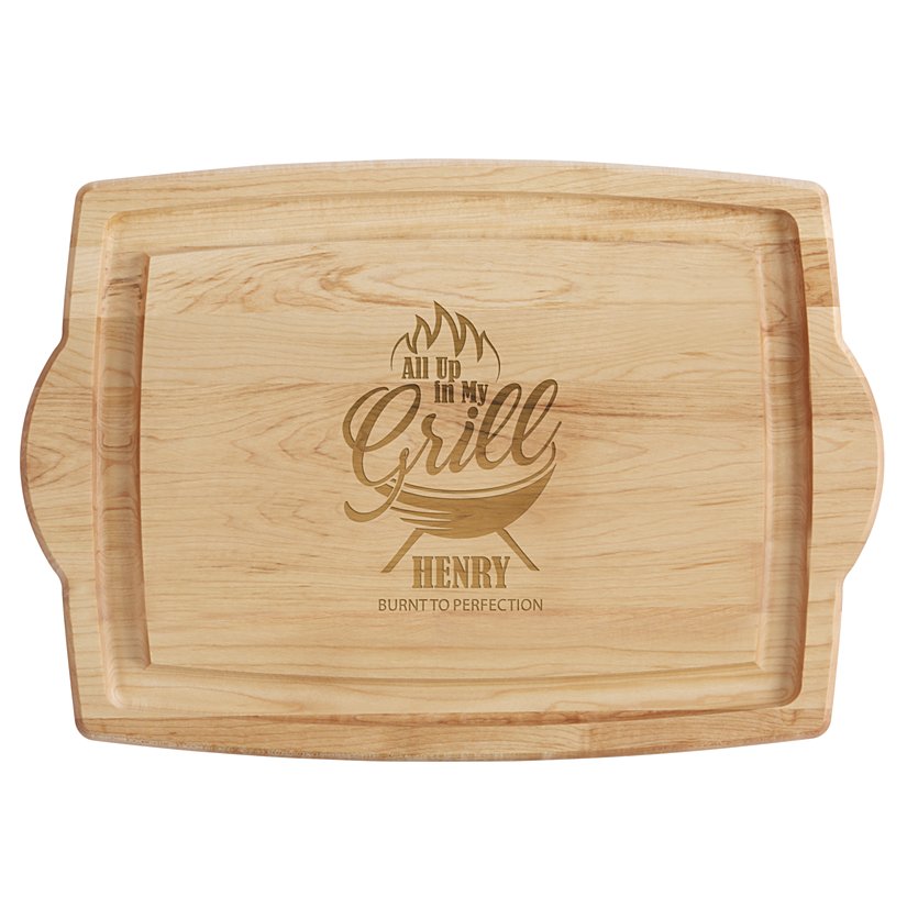 Grilling Enthusiast Personalized Maple Wood Cutting Board